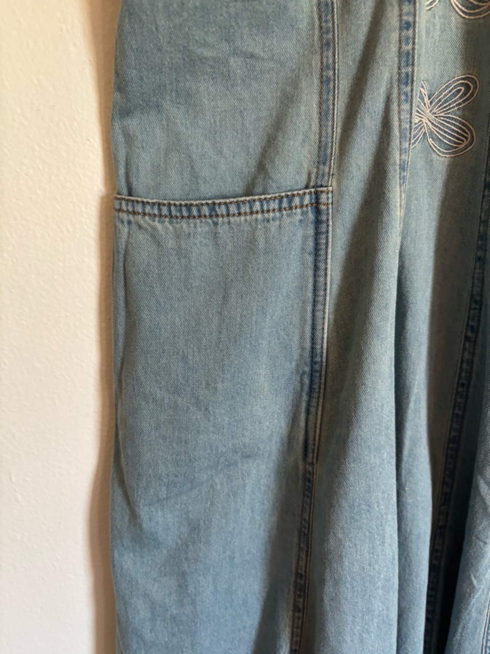Oyrosy Boho Lace Denim Retro Dress Size Small - Picture 6 of 10